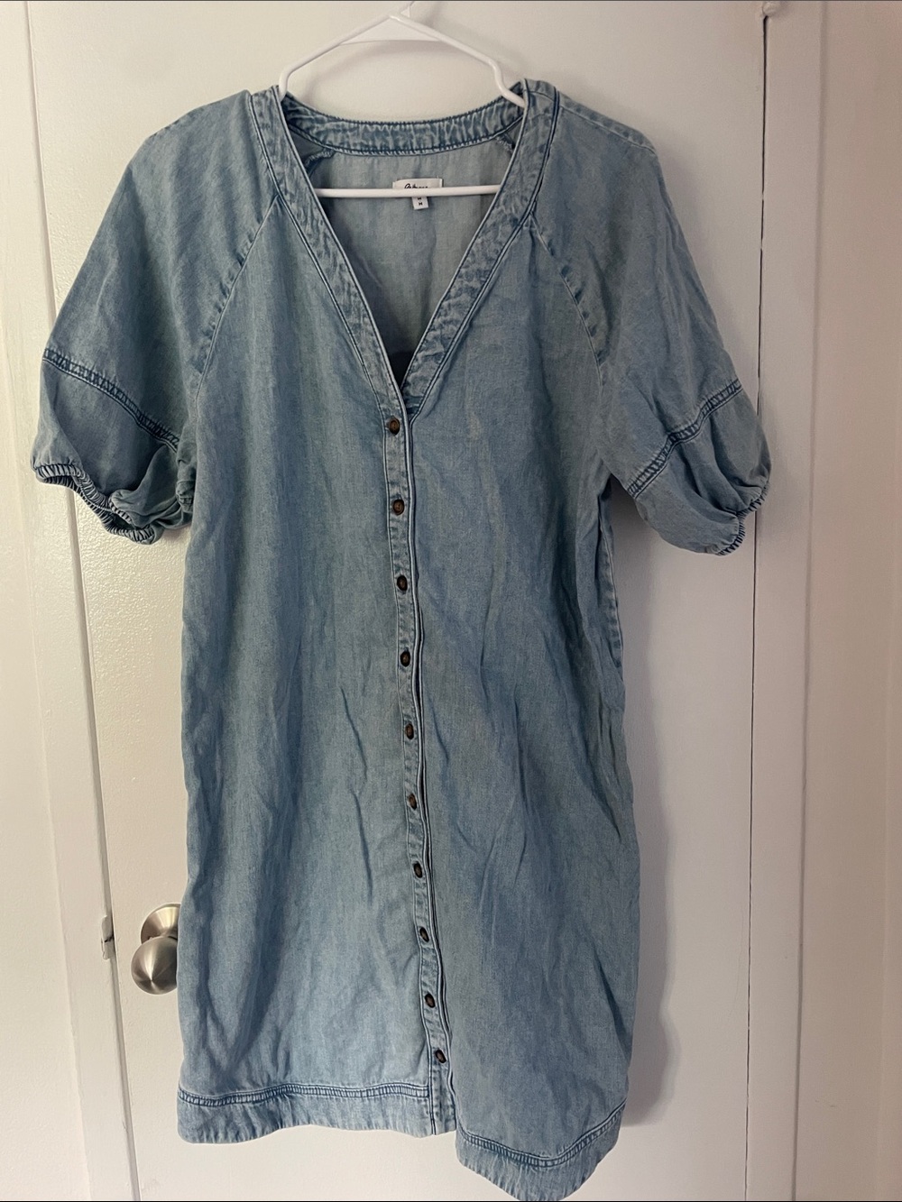 Reitmans Light Wash Denim Button-Front Dress